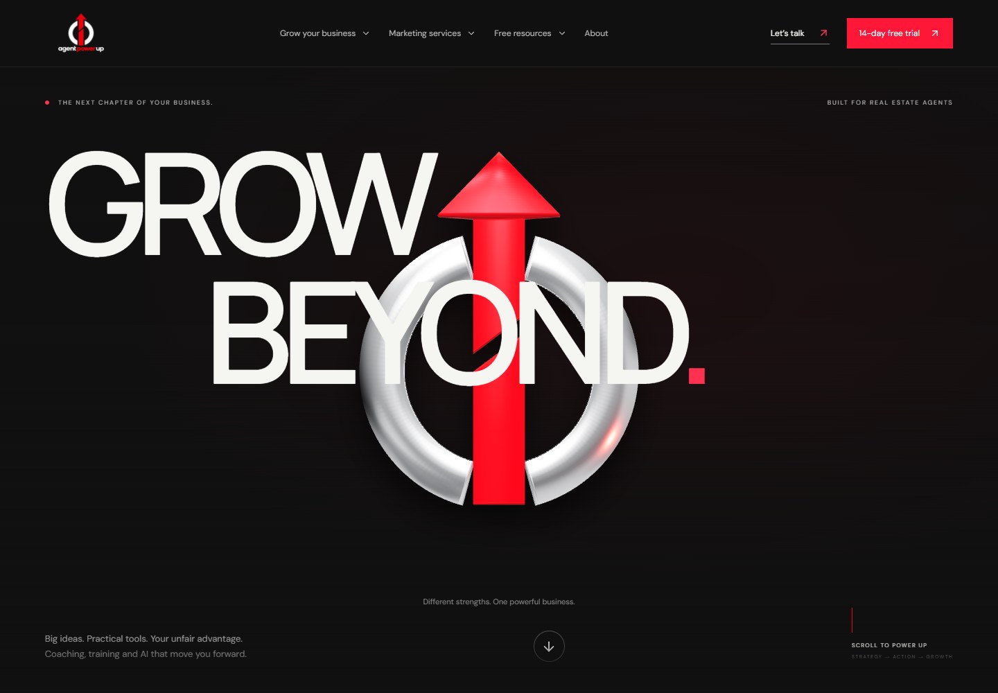 Agent Power Up homepage — Grow Beyond